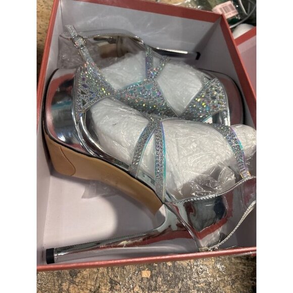 Eldof  Sandals, Sexy High Heel Strappy Sandals Rinestones, Cutout Open Toe Sz 8 - Picture 2 of 6